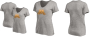 Fanatics Women's Heathered Gray Minnesota Golden Gophers Primary Logo V-Neck T-shirt